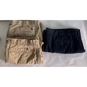 Bundle Polo Ralph Lauren Shorts Mens 46B Khaki & Navy Pleated Chino inseam 8.5"